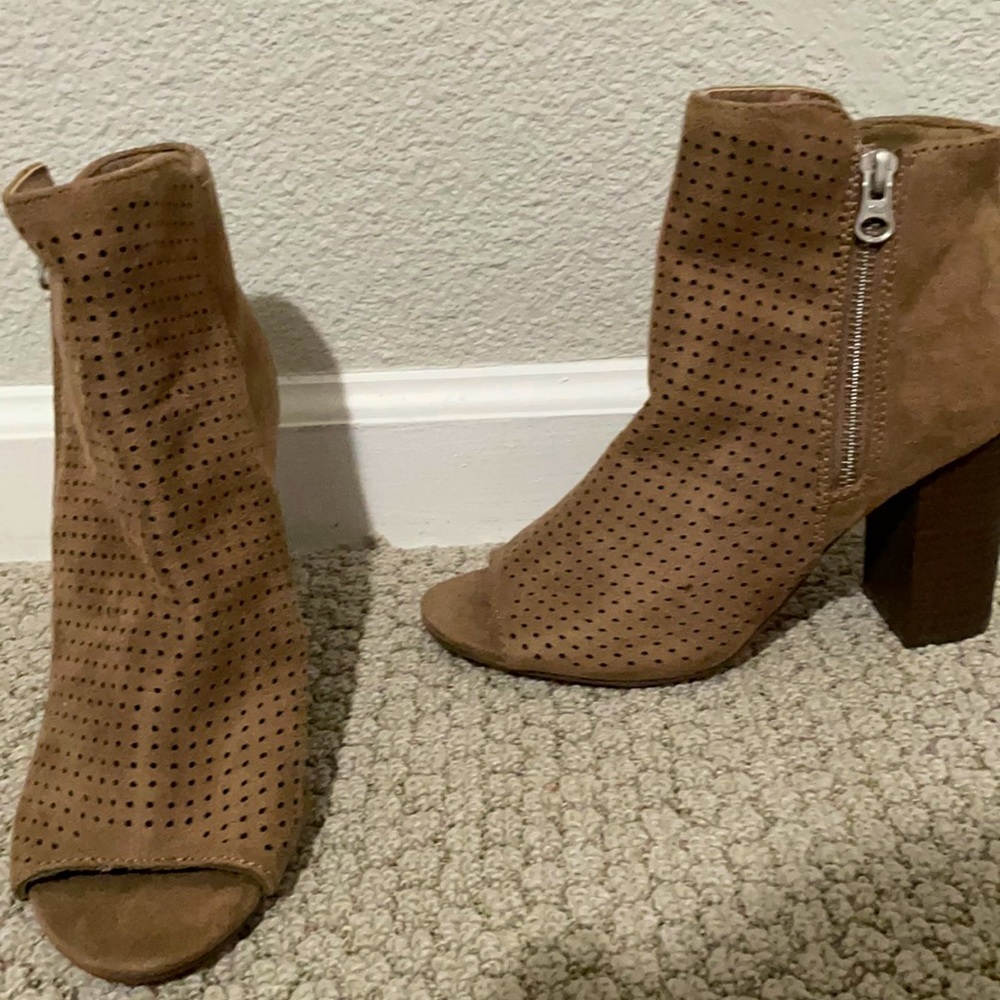 Open toe booties